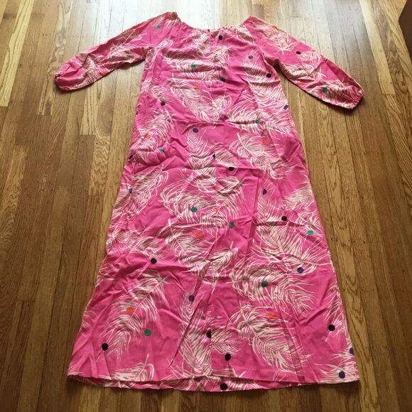 Mr. "B" of California Pink Feather Multicolor Polka Dot Max Mumu Party Dress - Picture 2 of 9